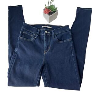 Levi's 720 High Rise Super Skinny Womens Jeans Size 24x28 Dark Wash Denim Blue